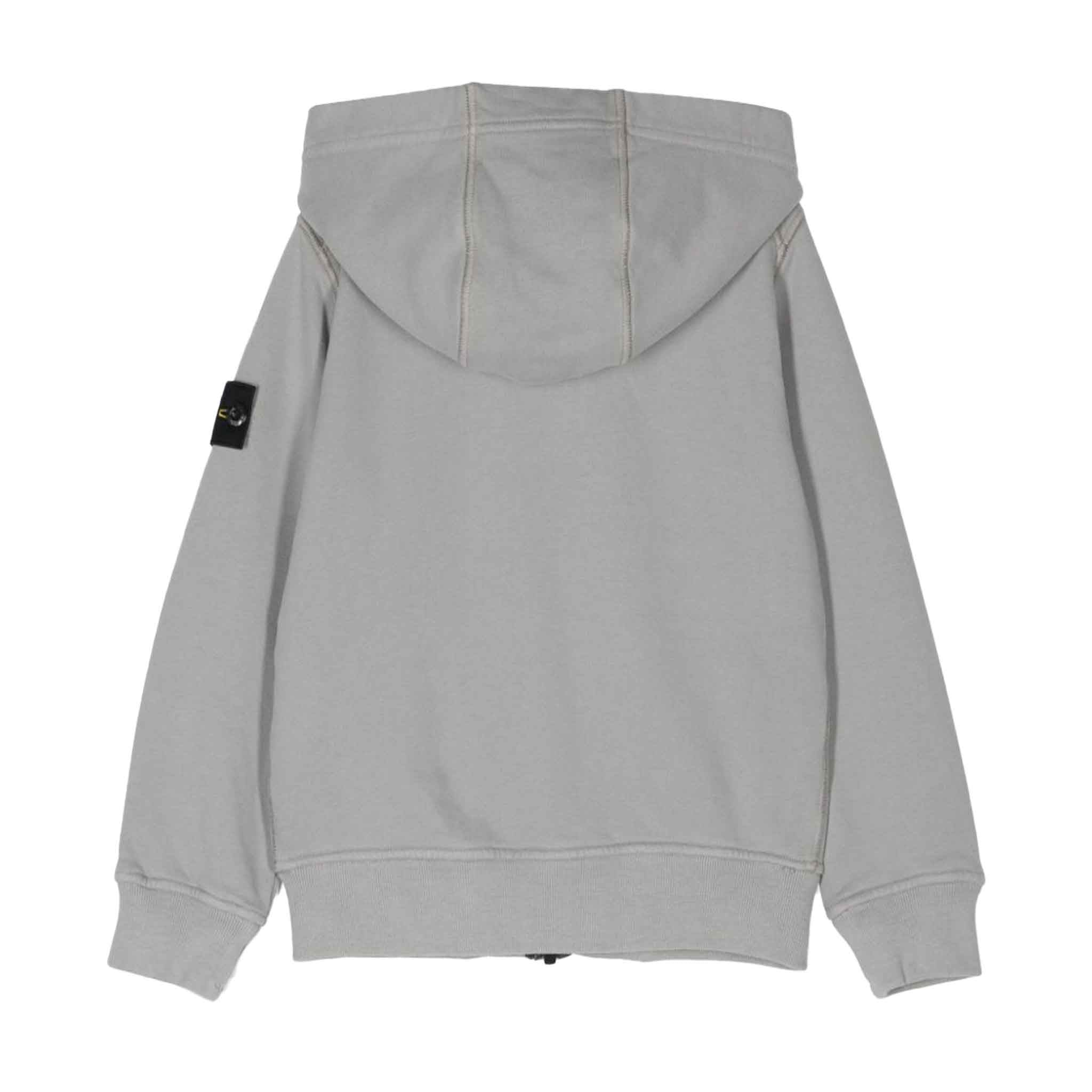 Stone Island Junior Cotton Fleece Zipped Hoodie in Dust GreyHoodiesStone Island JuniorDPUS Designer Outlet80562460357738Stone Island Junior Cotton Fleece Zipped Hoodie in Dust Grey