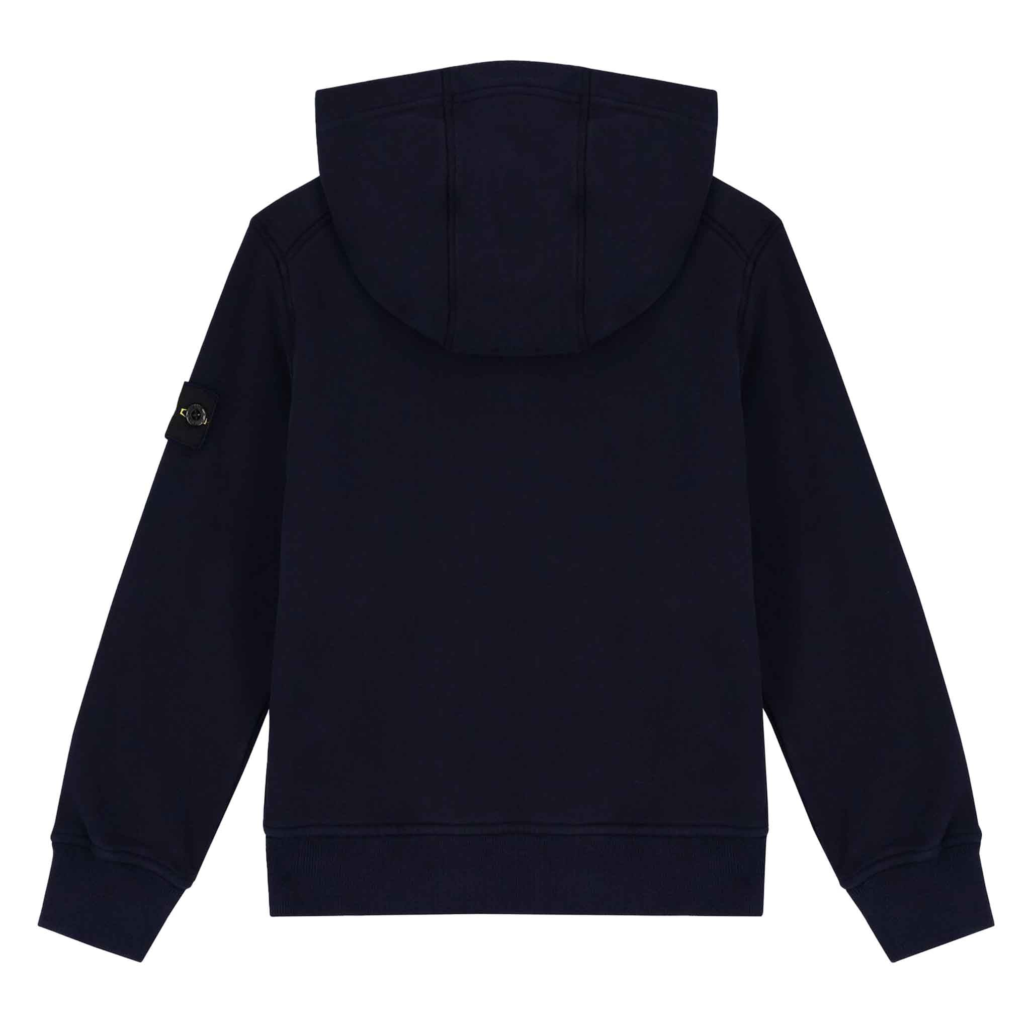 Stone Island Junior Cotton Fleece Zipped Hoodie in Navy BlueHoodiesStone Island JuniorDPUS Designer Outlet8052460365348Stone Island Junior Cotton Fleece Zipped Hoodie in Navy Blue