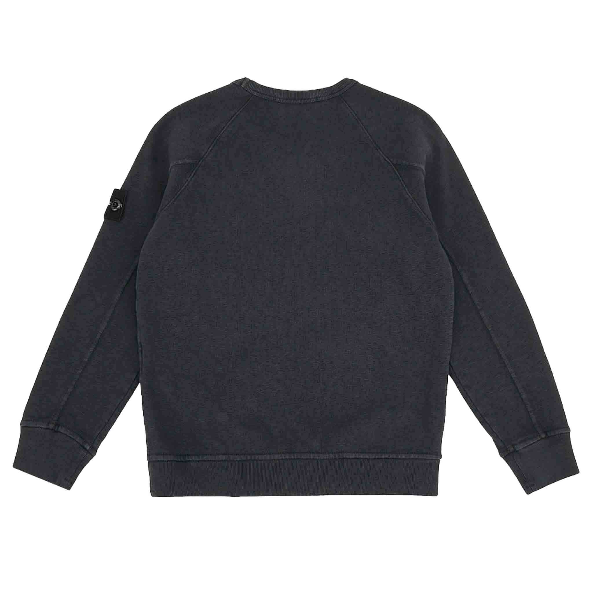 Stone Island Junior "Old Treatment" Crewneck Sweatshirt in Blue GreySweatshirtsStone Island JuniorDPUS80525728772168Stone Island Junior "Old Treatment" Crewneck Sweatshirt in Blue Grey