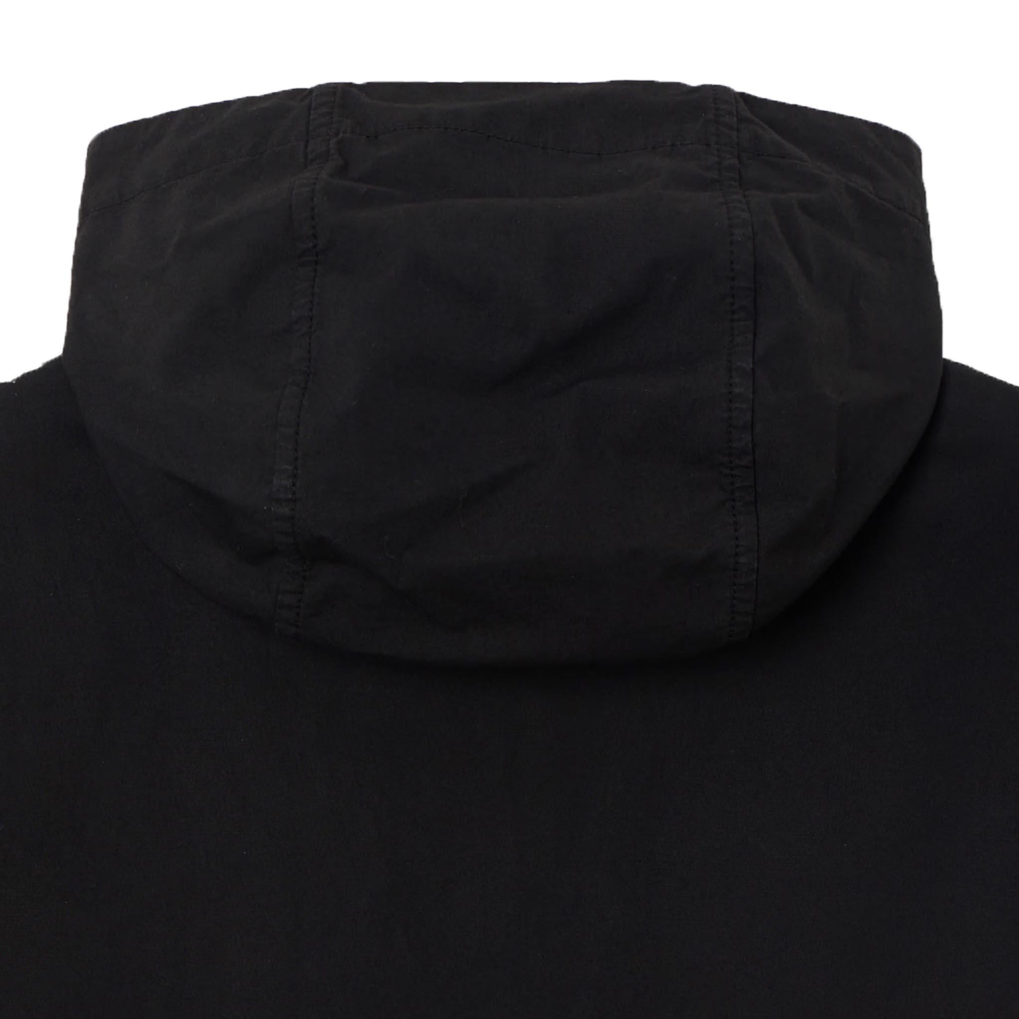 Stone Island Junior Stretch Cotton Hooded Jacket in Black