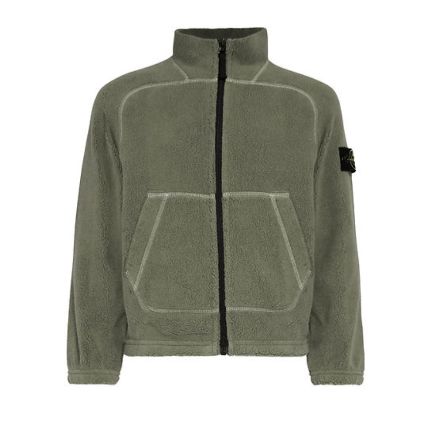 Stone Island Junior Terry Fleece Zip - Up Mock Neck Sweatshirt in Military GreenHoodies & Zip - UpsStone Island JuniorDPUS Designer Outlet8050592942761AGE 8Stone Island Junior Terry Fleece Zip - Up Mock Neck Sweatshirt in Military Green