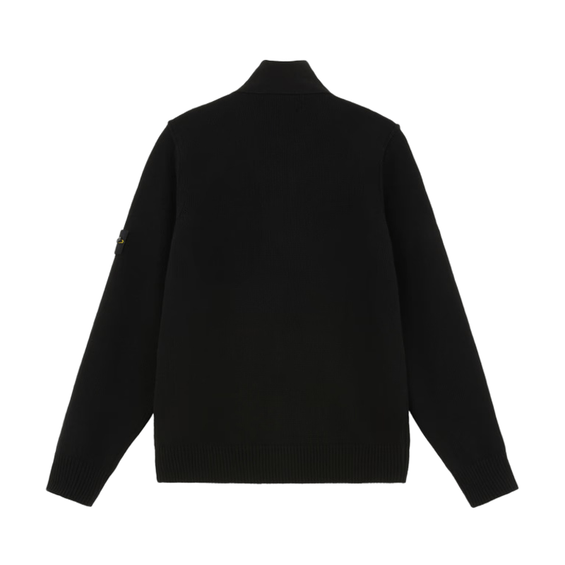 Stone Island Lambswool Button - Up Knit with Felt Trims in BlackKnitwearStone IslandDPUS Designer Outlet8053813454661SStone Island Lambswool Button - Up Knit with Felt Trims in Black