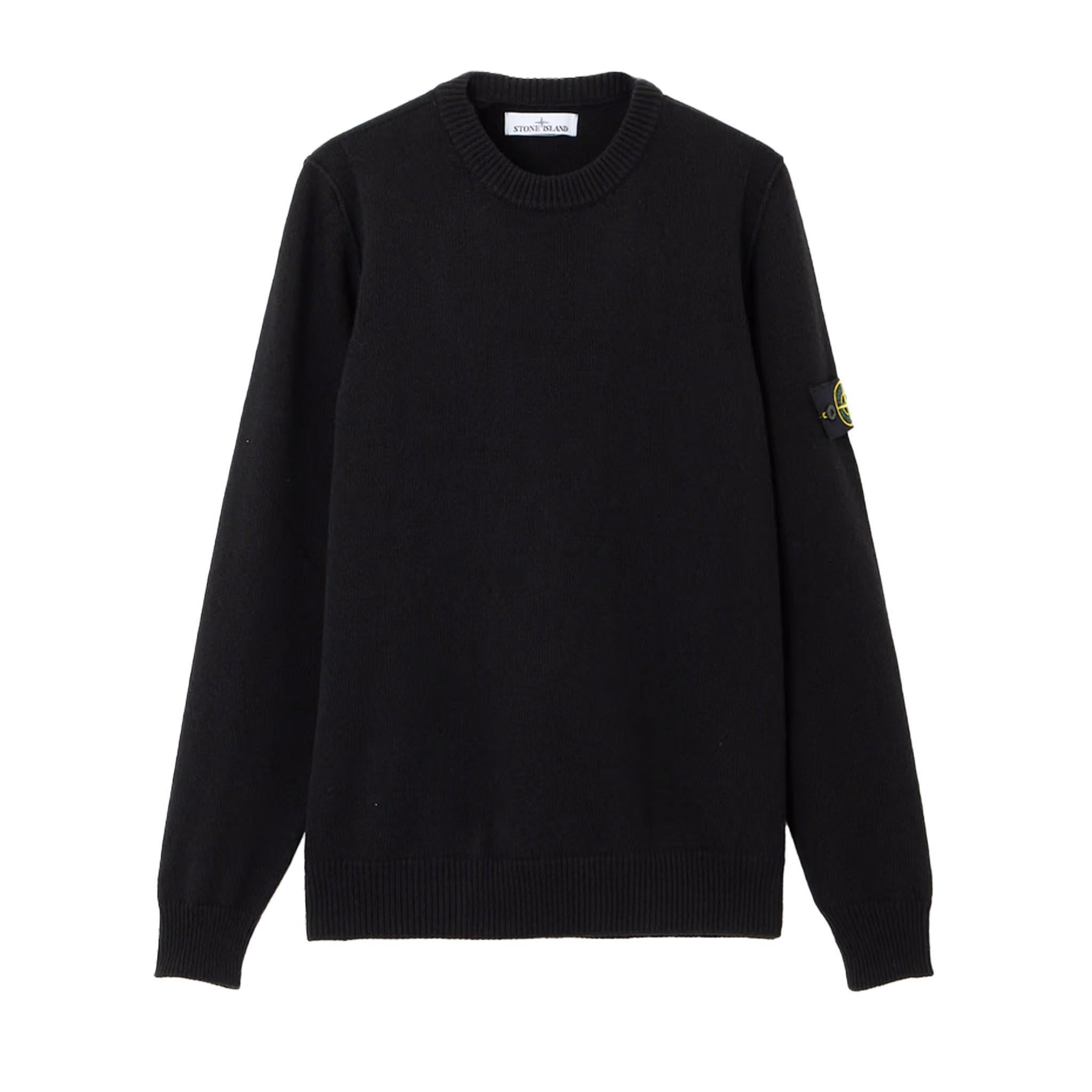 Stone Island Lambswool Crewneck in Black