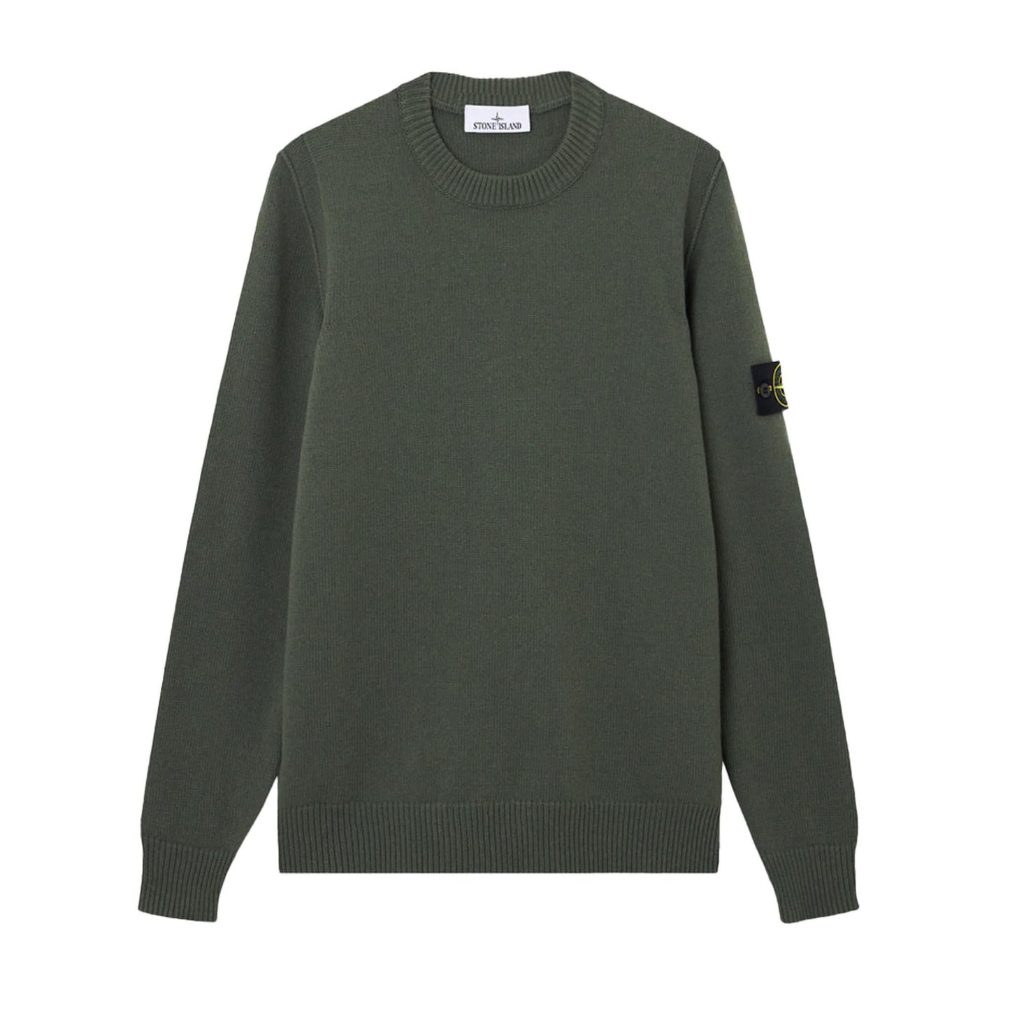 Stone Island Lambswool Crewneck in Military Green