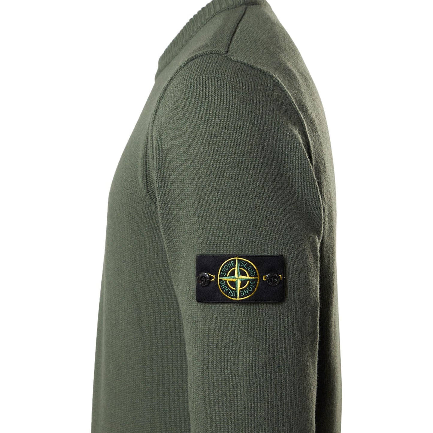 Stone Island Lambswool Crewneck in Military Green