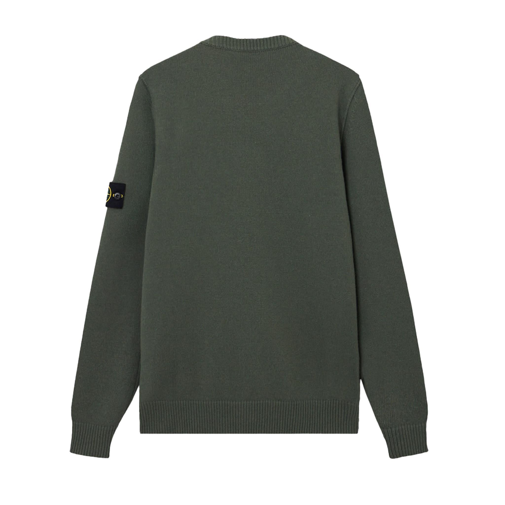 Stone Island Lambswool Crewneck in Military Green