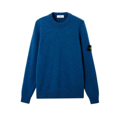 Stone Island Lambswool Crewneck in Steel BlueKnitwearStone IslandDPUS Designer OutletSStone Island Lambswool Crewneck in Steel Blue