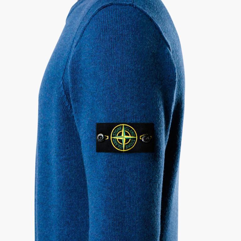 Stone Island Lambswool Crewneck in Steel BlueKnitwearStone IslandDPUS Designer OutletSStone Island Lambswool Crewneck in Steel Blue