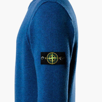 Stone Island Lambswool Crewneck in Steel BlueKnitwearStone IslandDPUS Designer OutletSStone Island Lambswool Crewneck in Steel Blue