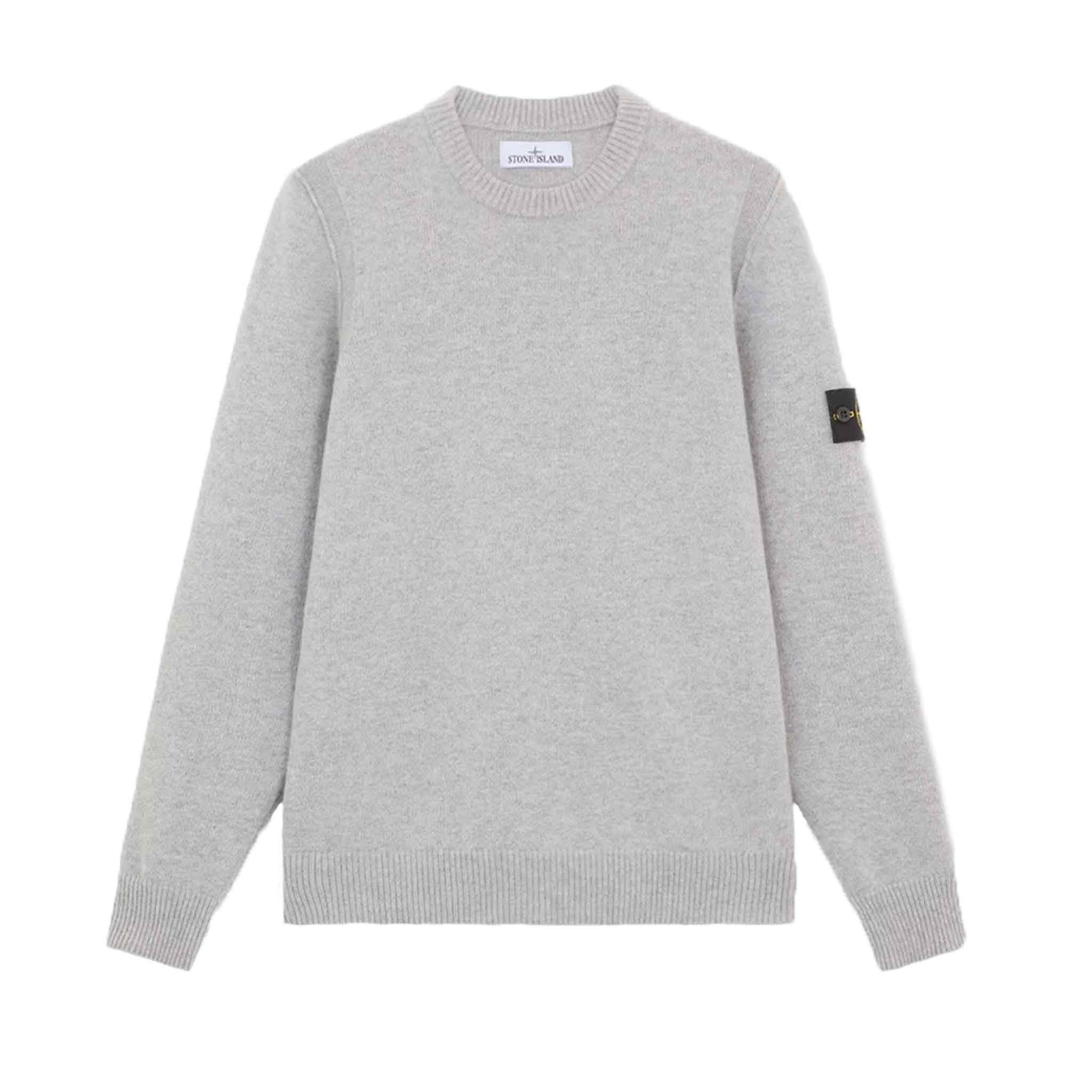 Stone Island Lambwool Crewneck Sweater in Dust Grey MelangeKnitwearStone IslandDPUS8056246093094SStone Island Lambwool Crewneck Sweater in Dust Grey Melange