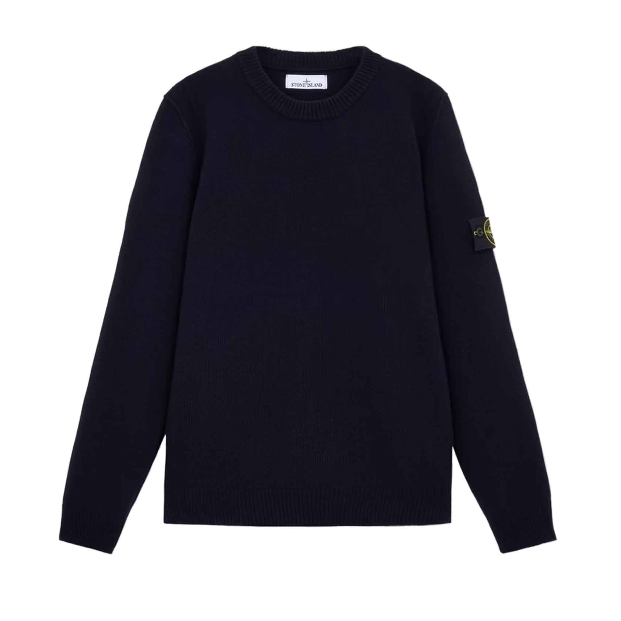 Stone Island Lambwool Crewneck Sweater in Navy BlueKnitwearStone IslandDPUS8056246072006SStone Island Lambwool Crewneck Sweater in Navy Blue