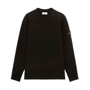 Stone Island Lambwool Ribbed Crewneck Sweater in BlackKnitwearStone IslandDPUS Designer OutletSStone Island Lambwool Ribbed Crewneck Sweater in Black