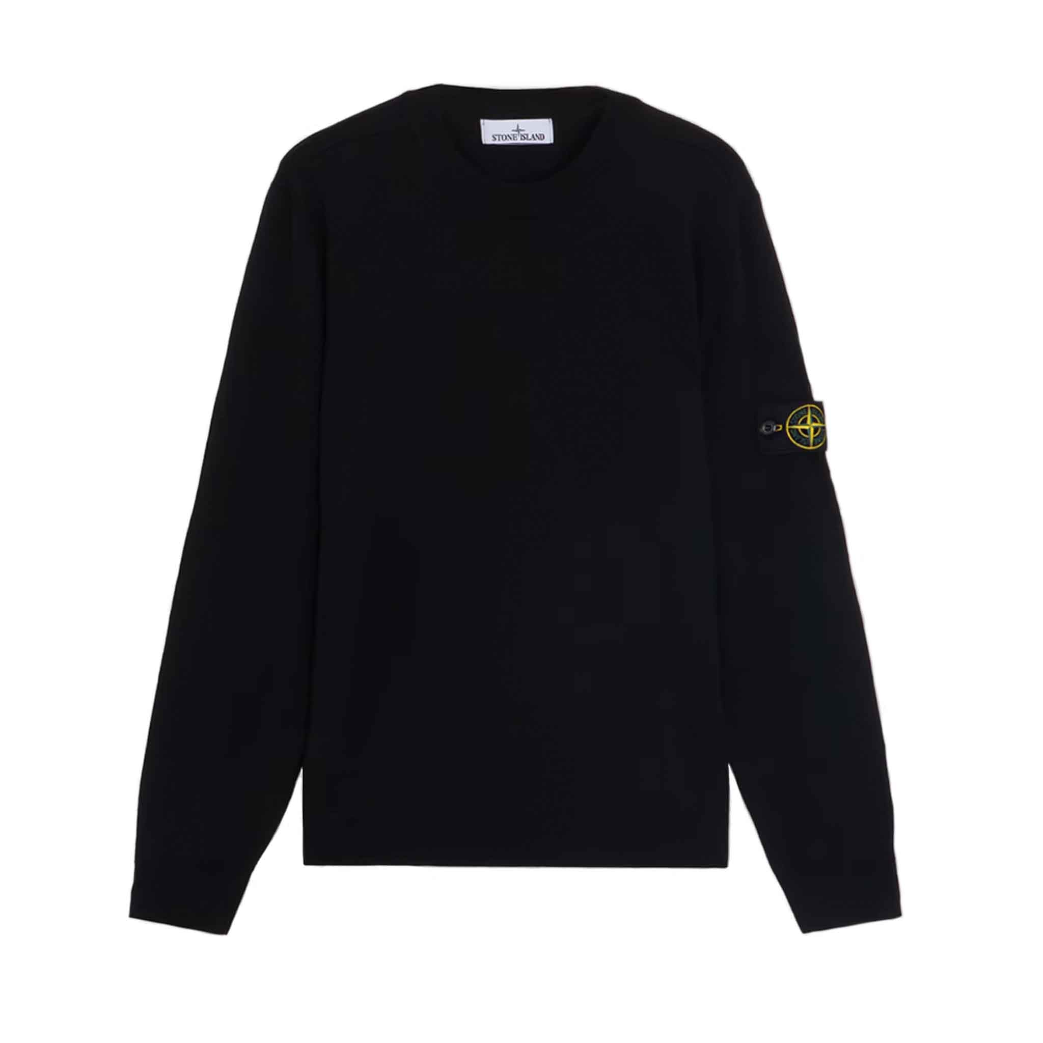 Stone Island Light Pure Wool Crewneck Knit in BlackKnitwearStone IslandDPUSSStone Island Light Pure Wool Crewneck Knit in Black