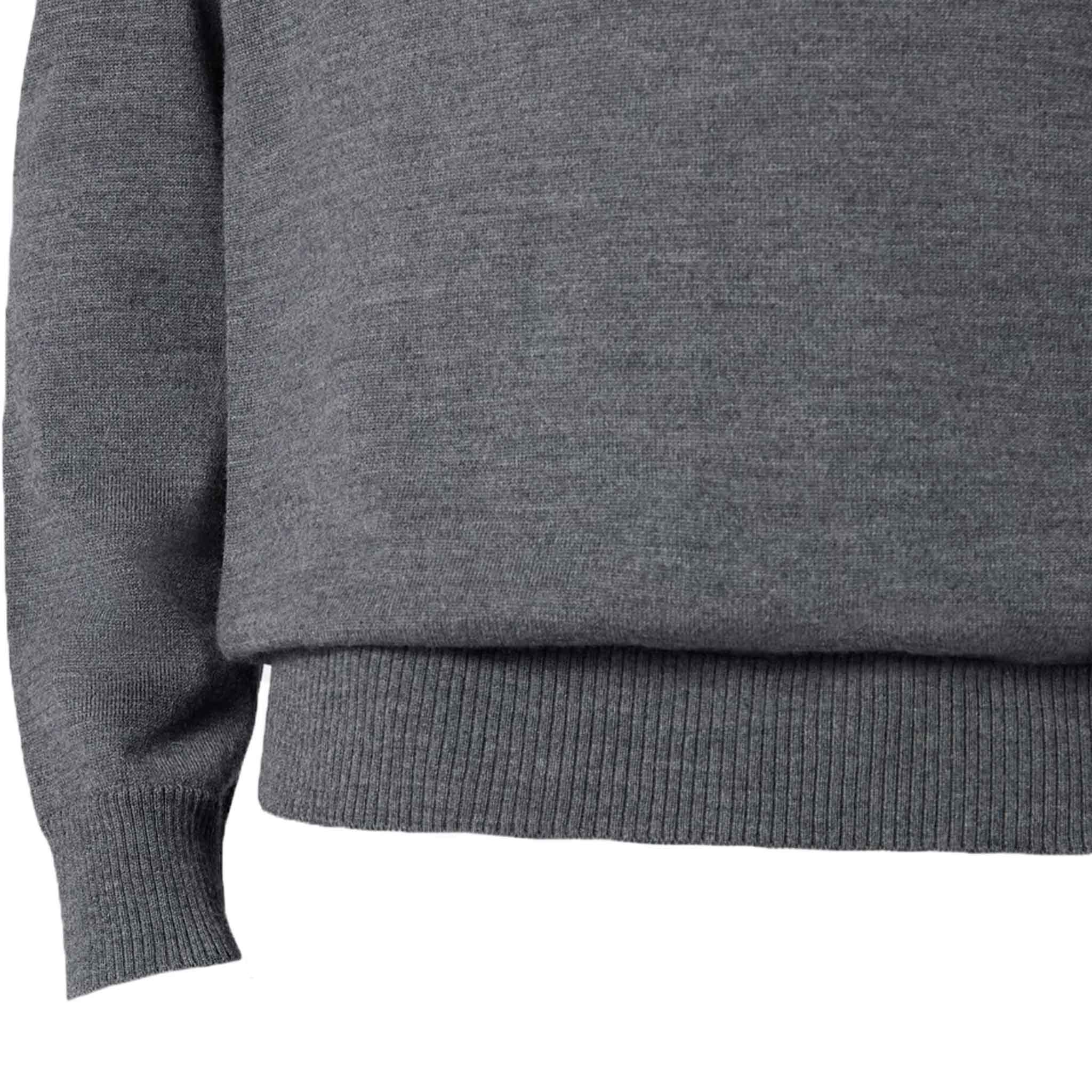 Stone Island Light Pure Wool Crewneck Knit in Dark Grey Melange