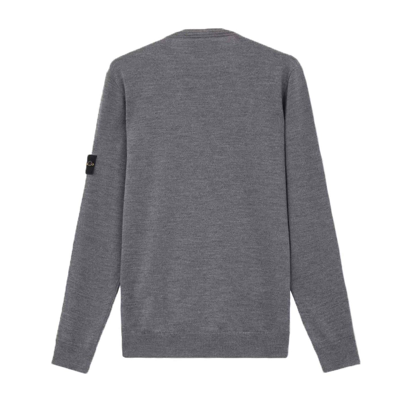 Stone Island Light Pure Wool Crewneck Knit in Dark Grey Melange