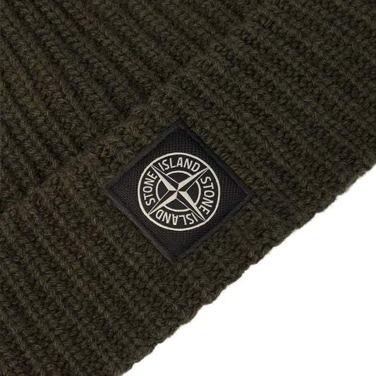 [Stone Island] Light RWS Geelong Wool BeanieHatsStone IslandDPUS Designer OutletL2S15N100012-S00B4-V0M5G-UNMilitary Green MelangeUNI[Stone Island] Light RWS Geelong Wool Beanie