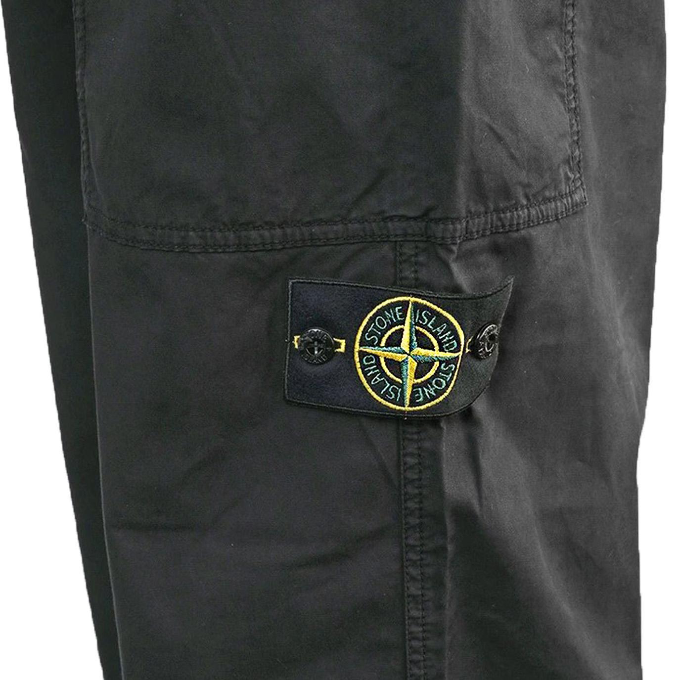 Stone Island Loose Fit Cotton Cargo Trousers in BlackTrousersStone IslandDPUS Designer Outlet805381347653328Stone Island Loose Fit Cotton Cargo Trousers in Black