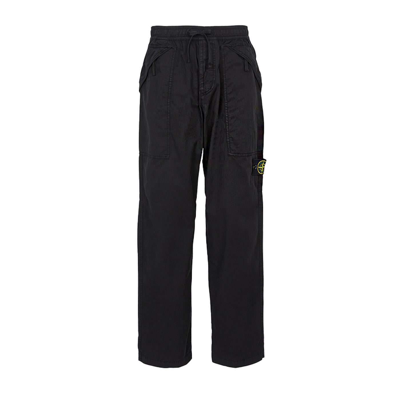 Stone Island Loose Fit Cotton Cargo Trousers in BlackTrousersStone IslandDPUS Designer Outlet805381347653328Stone Island Loose Fit Cotton Cargo Trousers in Black