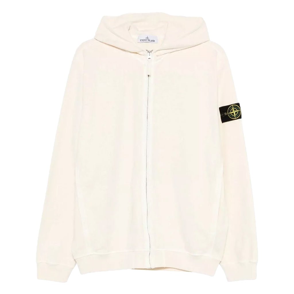 [Stone Island] Malfile Fleece "Old" Effect Zip - Up Hooded SweatshirtHoodies & Zip - UpsStone IslandDPUS Designer Outlet8053819304717IvoryS[Stone Island] Malfile Fleece "Old" Effect Zip - Up Hooded Sweatshirt