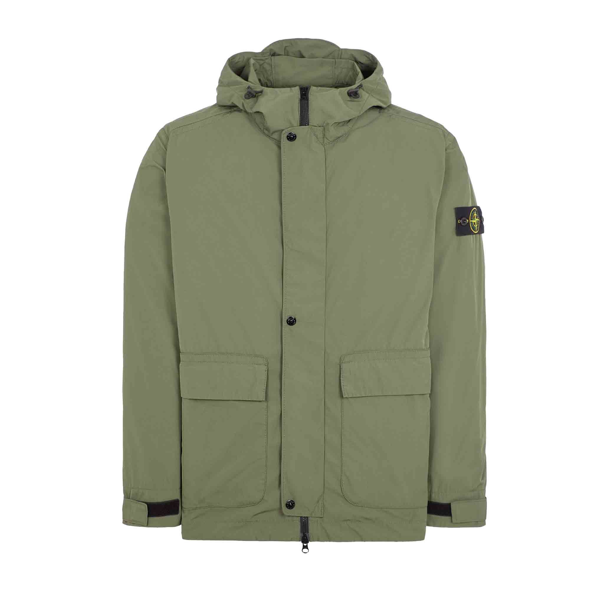 Stone Island Micro Twill Hooded Jacket in Musk GreenCoats & JacketsStone IslandDPUS Designer Outlet8052572953385SStone Island Micro Twill Hooded Jacket in Musk Green