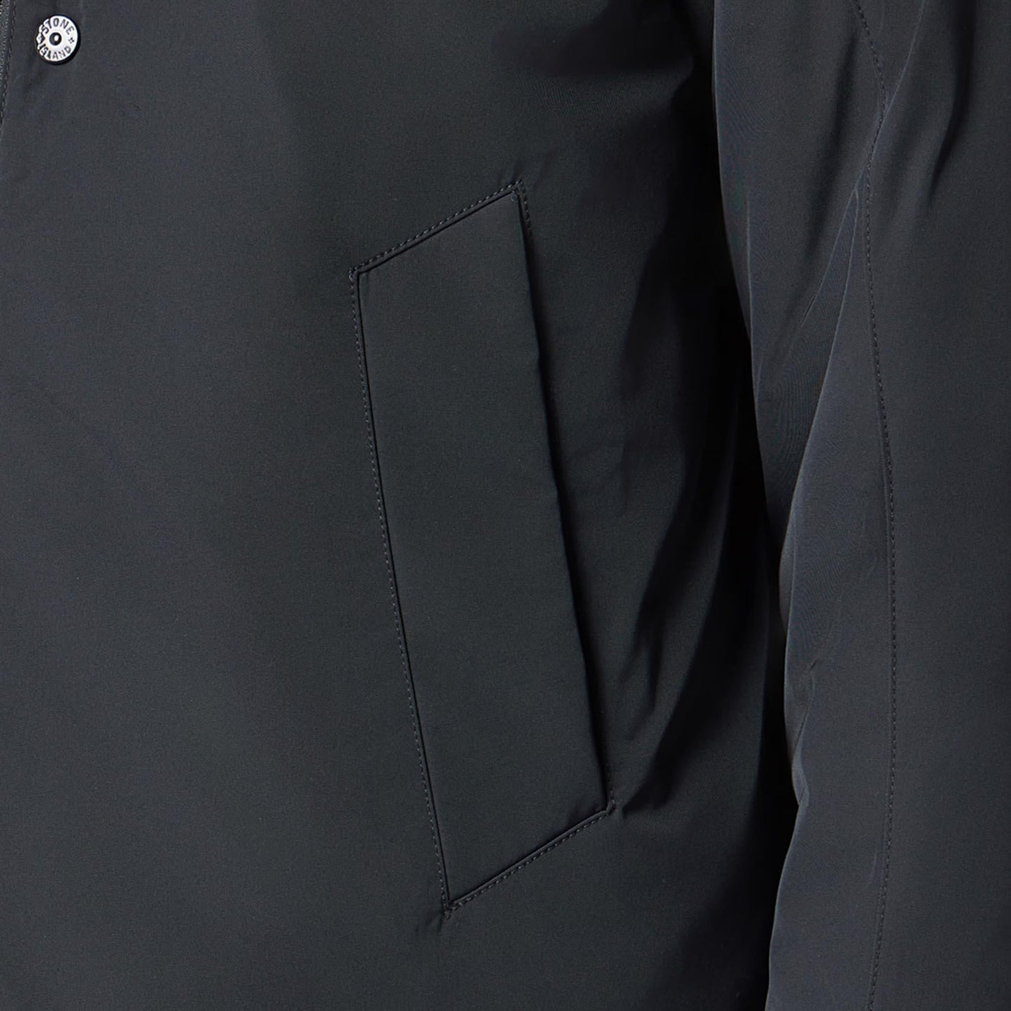 Stone Island Micro Twill Padded Hooded Jacket in Black