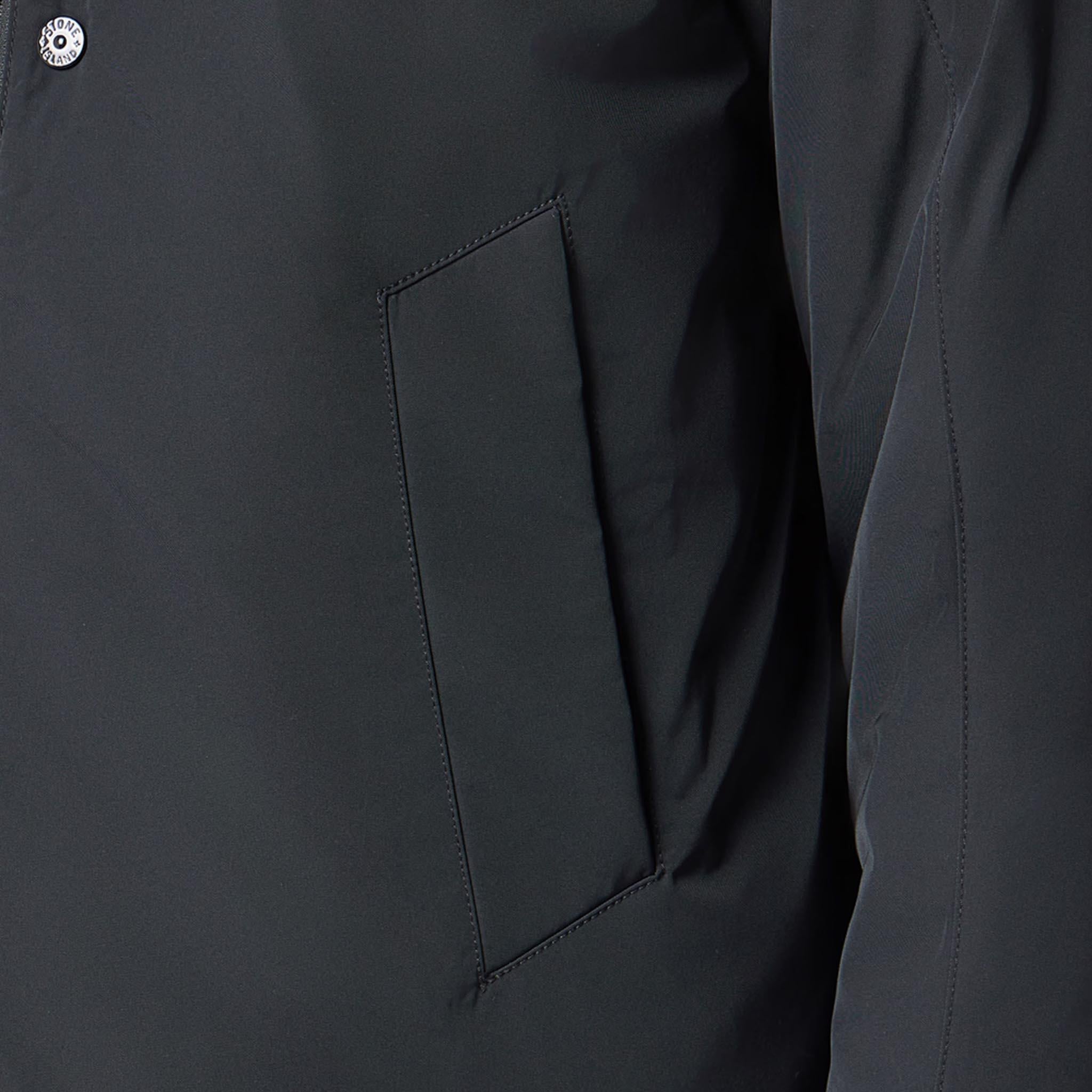 Stone Island Micro Twill Padded Hooded Jacket in Black