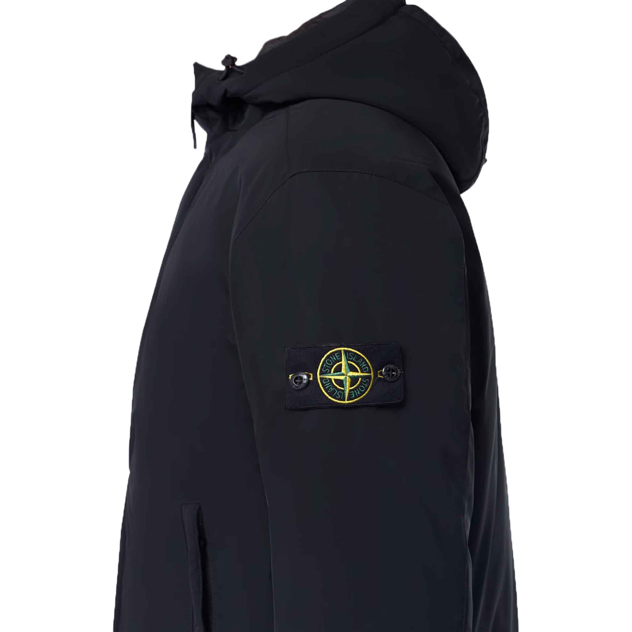 Stone Island Micro Twill With Primaloft Insulation Hooded Jacket in BlackCoats & JacketsStone IslandDPUSSStone Island Micro Twill With Primaloft Insulation Hooded Jacket in Black