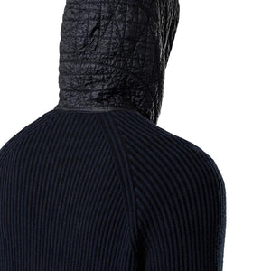 Stone Island Mixed Fabric Full Rib RWS Wool Hooded Zip-Up Jumper