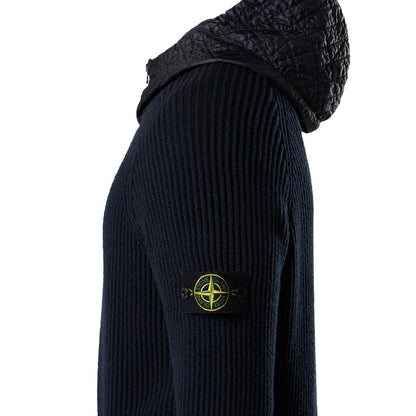 Stone Island Mixed Fabric Full Rib RWS Wool Hooded Zip - Up Jumper in NavyHoodies & Zip - UpsStone IslandDPUS Designer Outlet8053813452148SStone Island Mixed Fabric Full Rib RWS Wool Hooded Zip - Up Jumper in Navy
