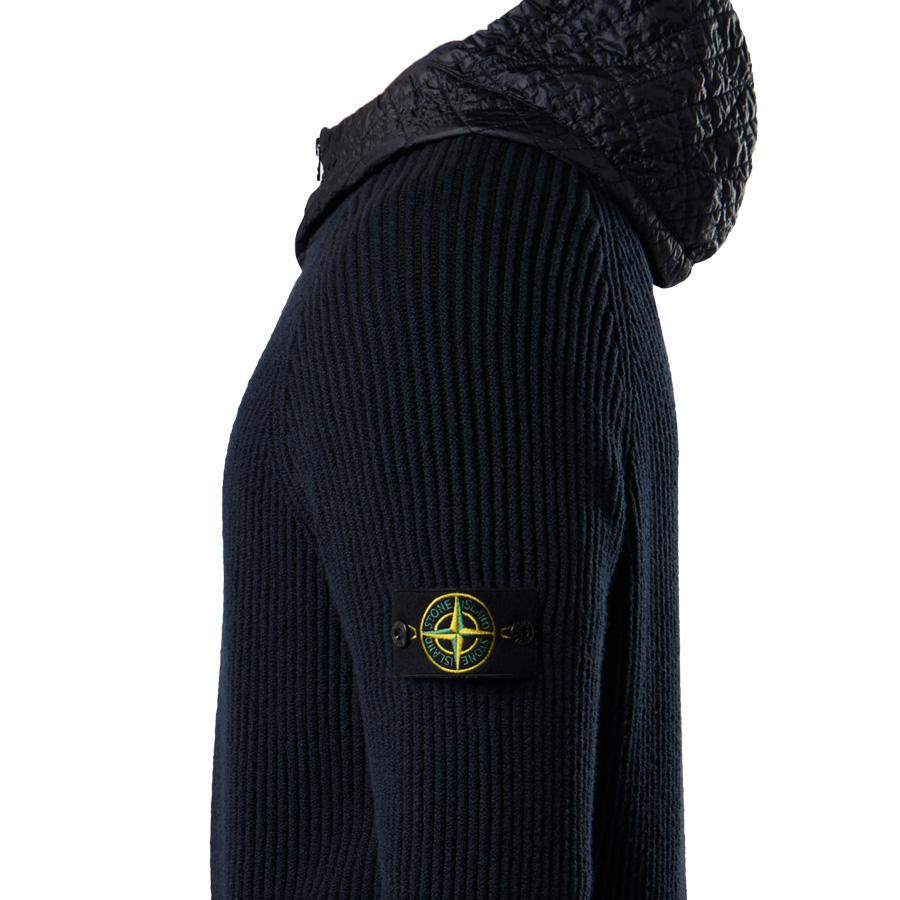 Stone Island Mixed Fabric Full Rib RWS Wool Hooded Zip - Up Jumper in NavyHoodies & Zip - UpsStone IslandDPUS Designer Outlet8053813452148SStone Island Mixed Fabric Full Rib RWS Wool Hooded Zip - Up Jumper in Navy