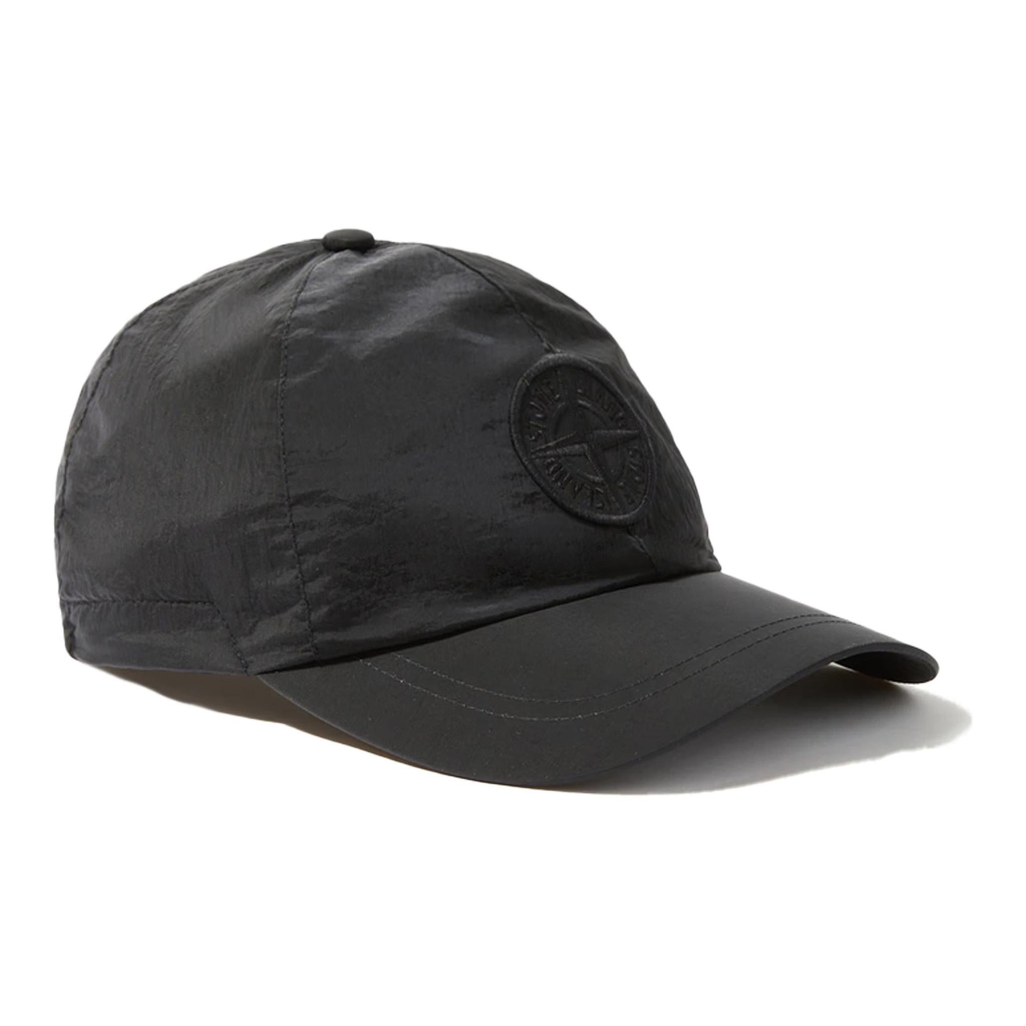 Stone Island Nylon Econyl Metal Baseball Cap in Black
