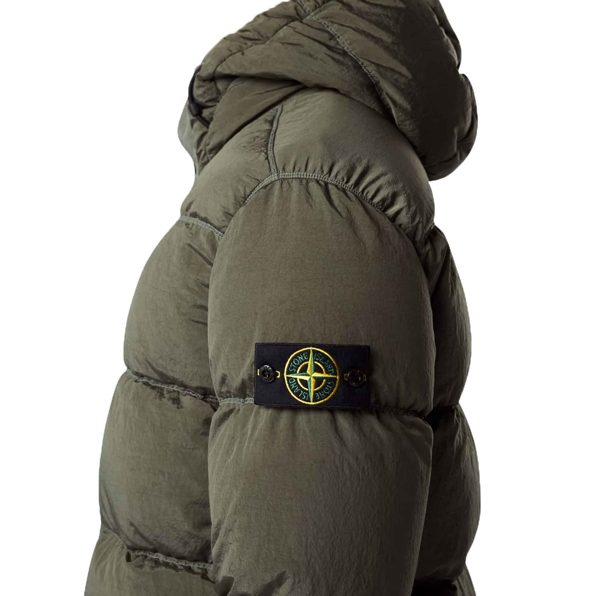 Stone Island Nylon Metal Econyl Down Jacket in Musk GreenCoats & JacketsStone IslandDPUS Designer OutletSStone Island Nylon Metal Econyl Down Jacket in Musk Green