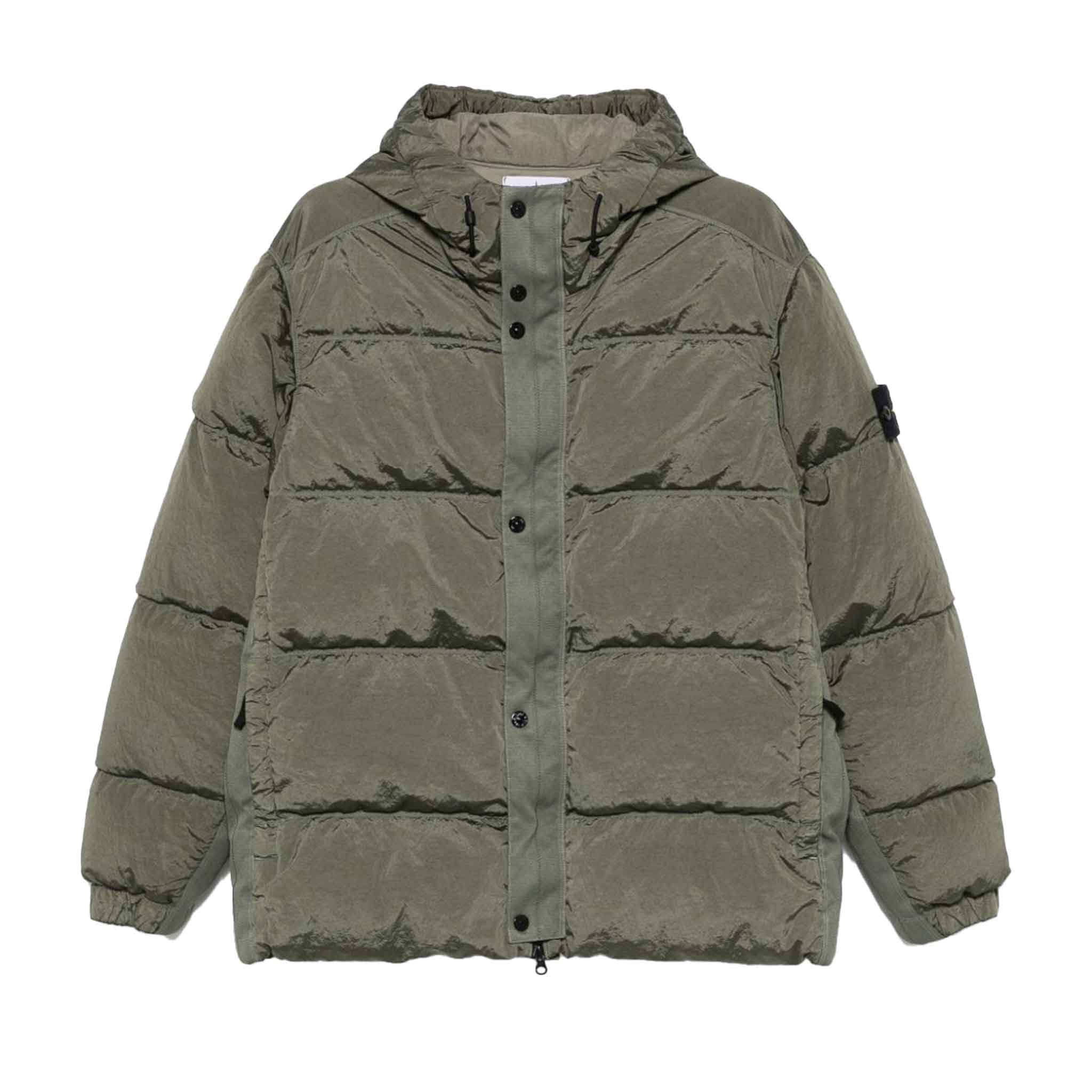 Stone Island Nylon Metal Econyl Down Jacket in Musk GreenCoats & JacketsStone IslandDPUS Designer OutletSStone Island Nylon Metal Econyl Down Jacket in Musk Green