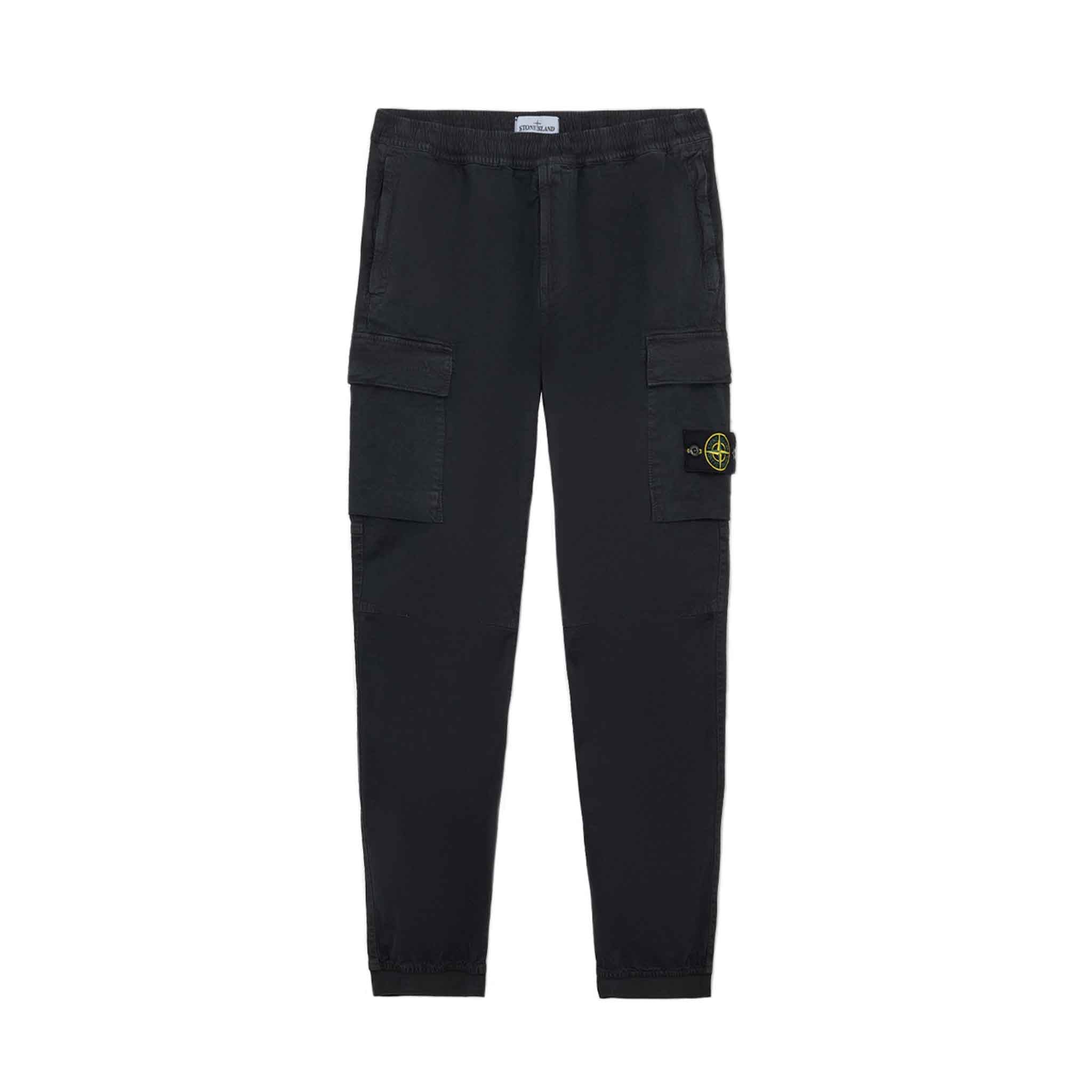 Stone Island 'Old' Effect Regular Tapered Cargo Pants in BlackTrousersStone IslandDPUS30Stone Island 'Old' Effect Regular Tapered Cargo Pants in Black