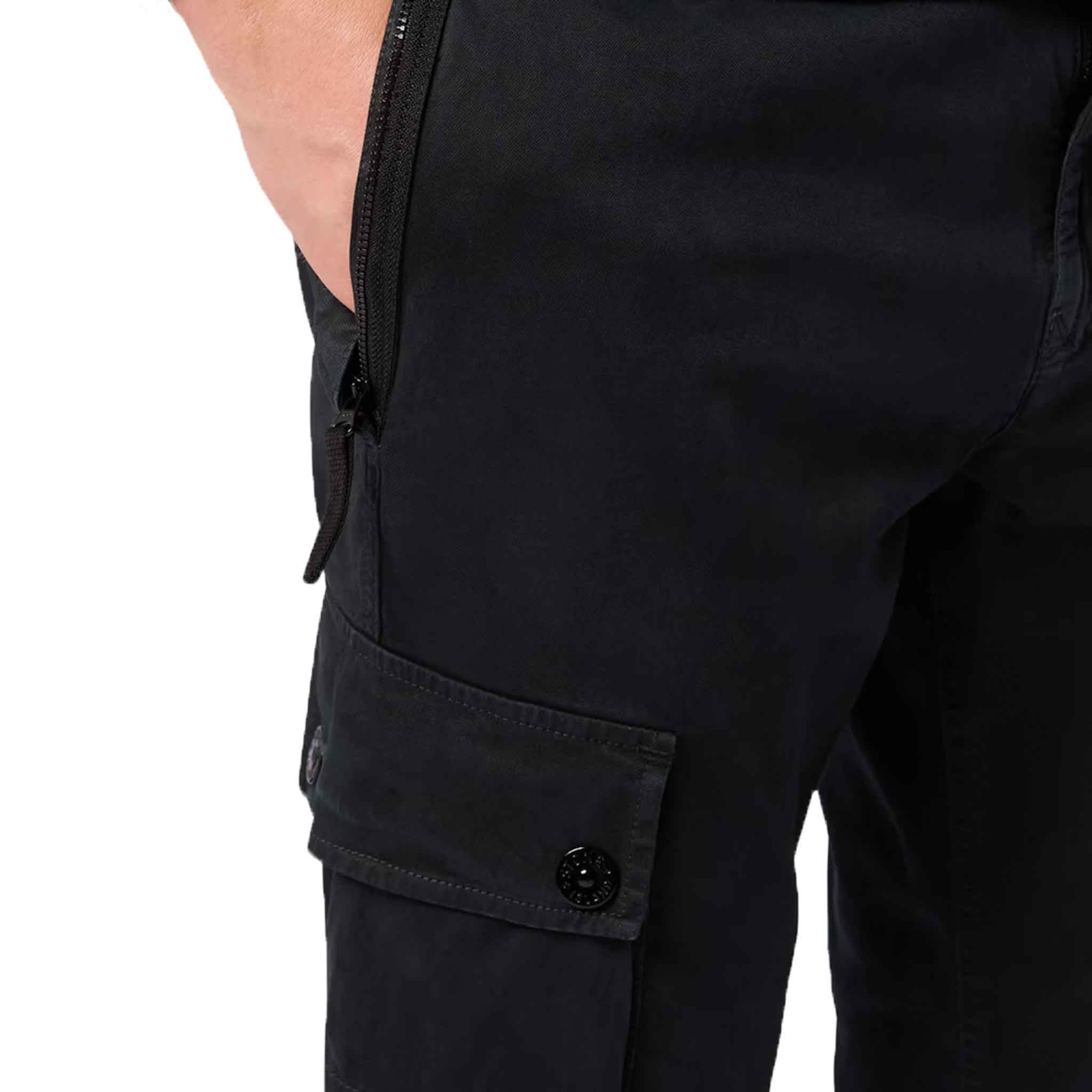 Stone Island 'Old' Effect Slim Fit Cargo Pants in BlackTrousersStone IslandDPUS805624606850430Stone Island 'Old' Effect Slim Fit Cargo Pants in Black