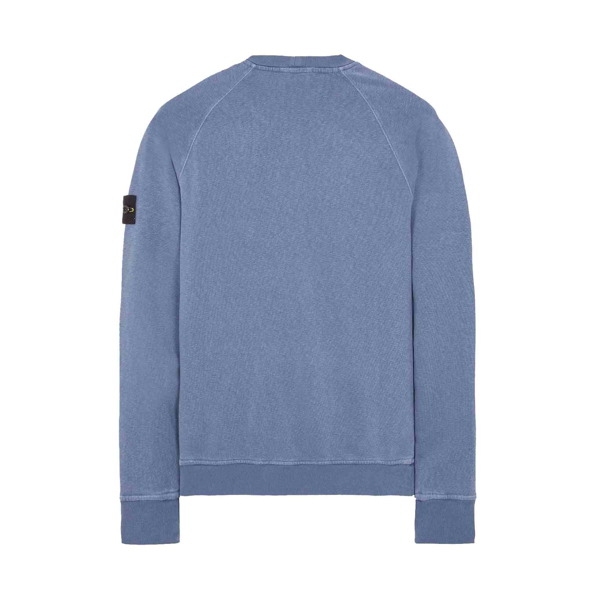 Stone Island Old Treatment Crewneck Sweatshirt in Avio Blue