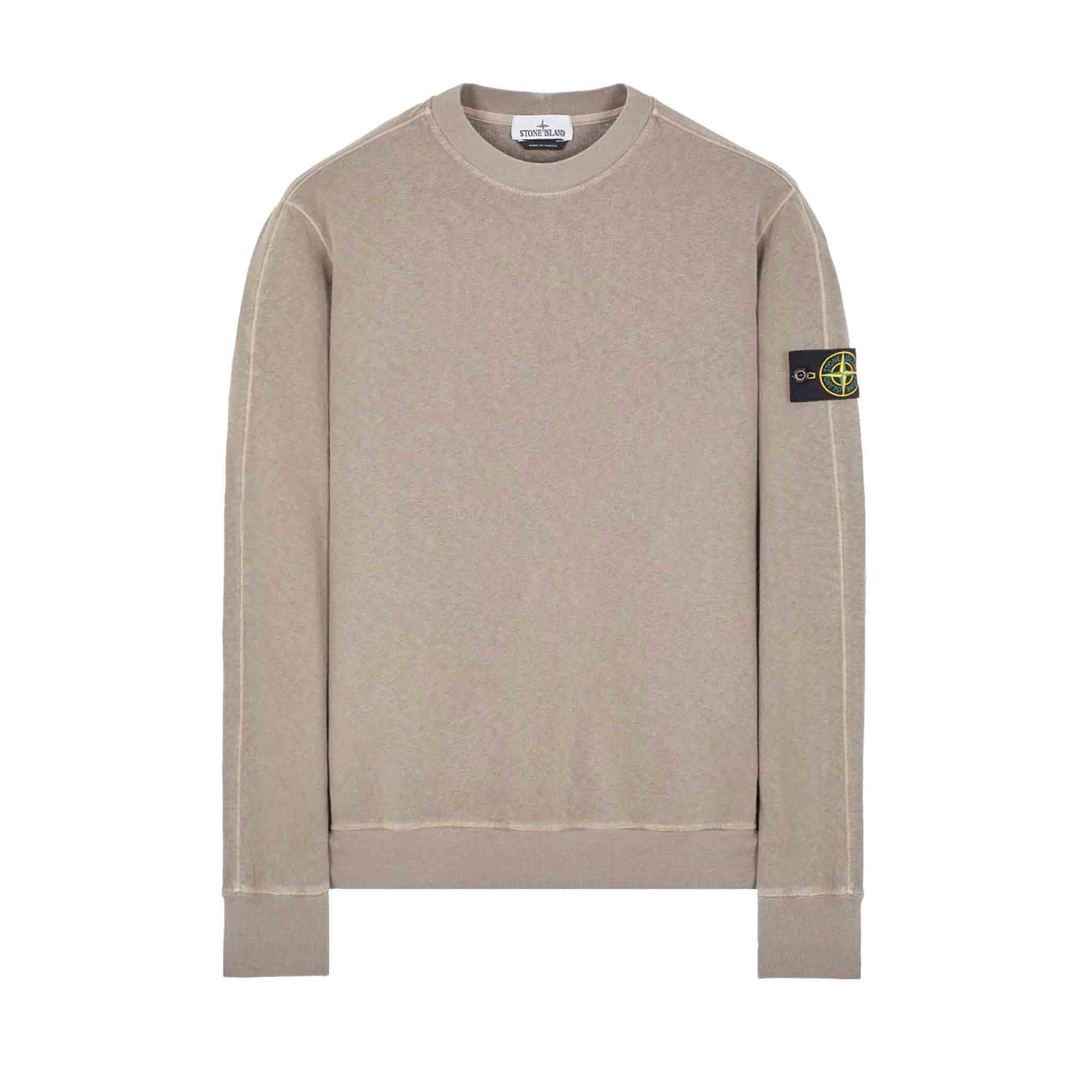 Stone Island 'Old Treatment' Crewneck Sweatshirt in Dove GreySweatshirtsStone IslandDPUSSStone Island 'Old Treatment' Crewneck Sweatshirt in Dove Grey