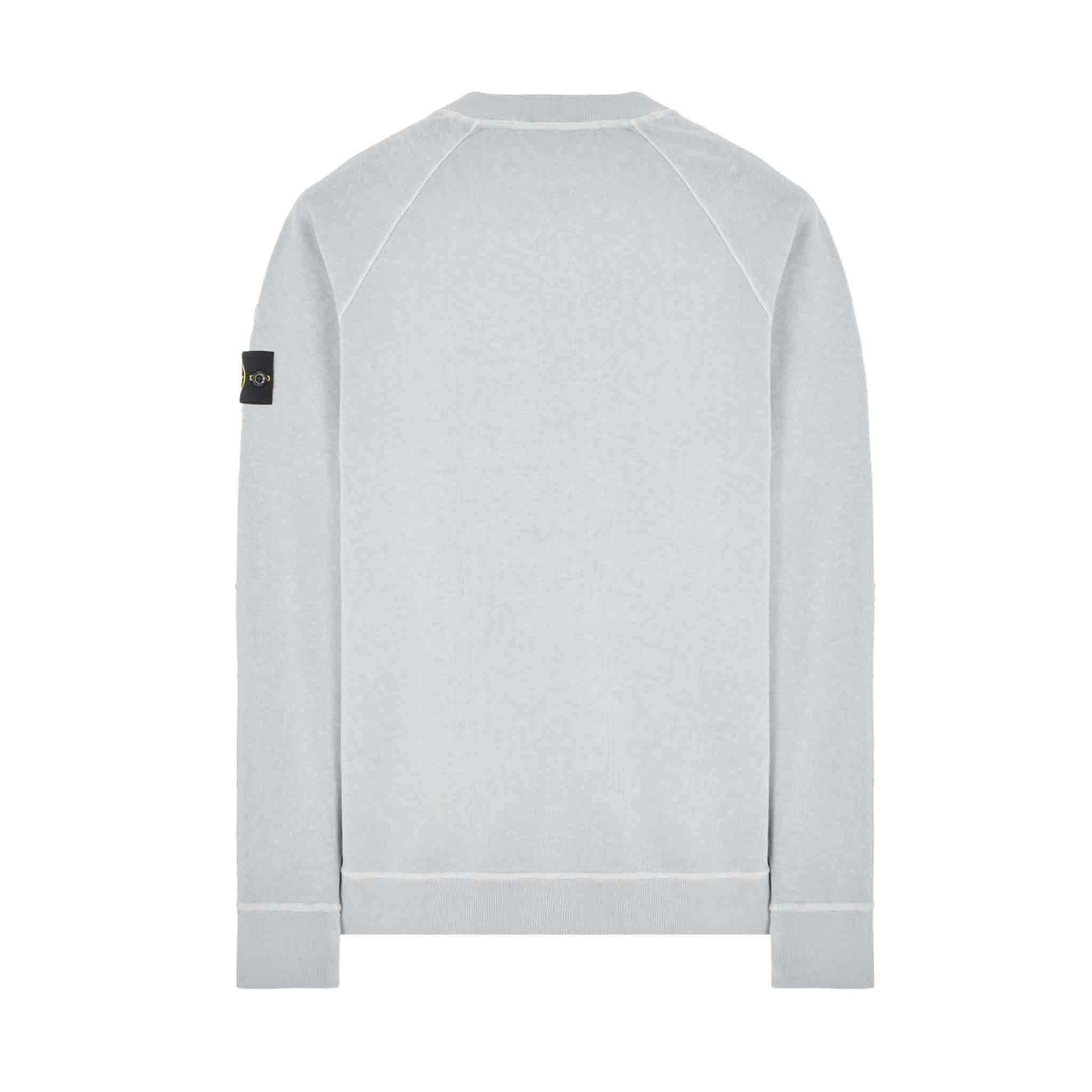 Stone Island 'Old Treatment' Crewneck Sweatshirt in Sky BlueSweatshirtsStone IslandDPUSSStone Island 'Old Treatment' Crewneck Sweatshirt in Sky Blue