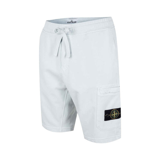 Stone Island Organic Cotton Fleece Cargo Bermuda in Sky Blue