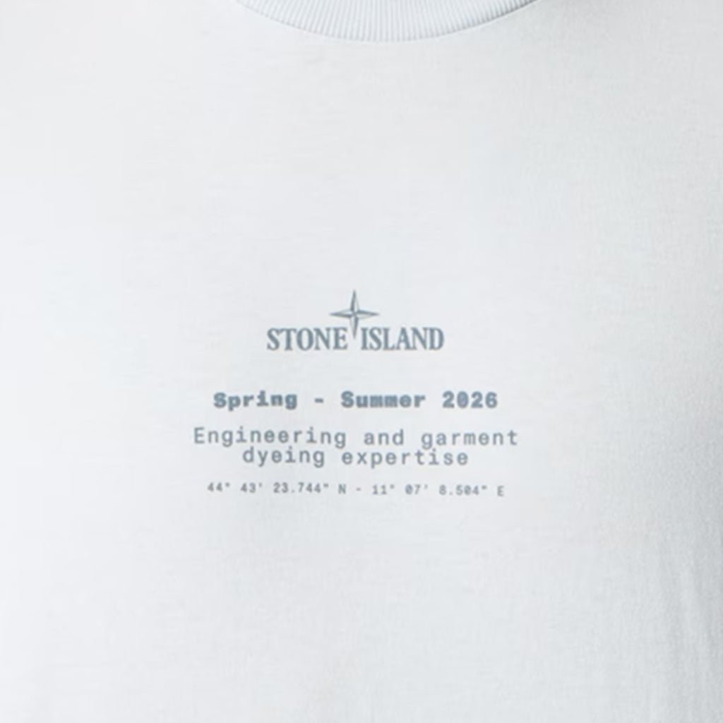[Stone Island] Organic Cotton Jersey 'Stone' Print Garment Dyed T-ShirtT-ShirtsStone IslandDPUS Designer Outlet0154999247518053819124889Sky BlueS[Stone Island] Organic Cotton Jersey 'Stone' Print Garment Dyed T-Shirt