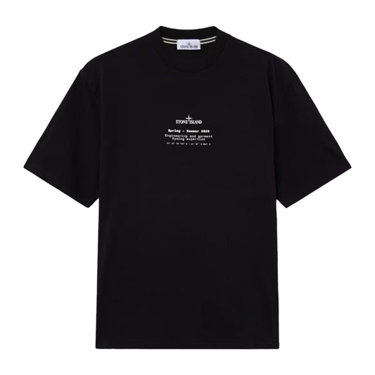 [Stone Island] Organic Cotton Jersey 'Stone' Print Garment Dyed T-ShirtT-ShirtStone IslandDPUS Designer OutletBlackS[Stone Island] Organic Cotton Jersey 'Stone' Print Garment Dyed T-Shirt