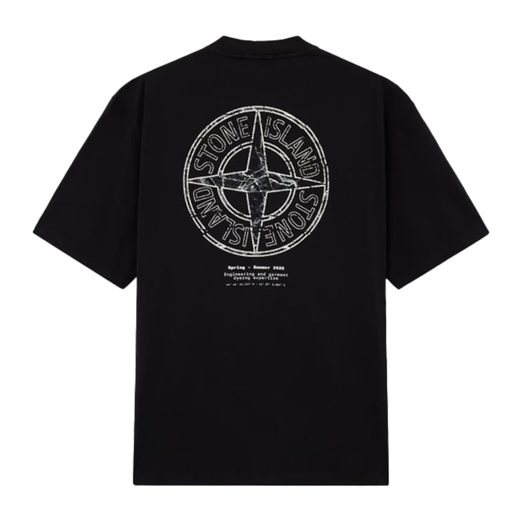 [Stone Island] Organic Cotton Jersey 'Stone' Print Garment Dyed T-ShirtT-ShirtStone IslandDPUS Designer OutletBlackS[Stone Island] Organic Cotton Jersey 'Stone' Print Garment Dyed T-Shirt