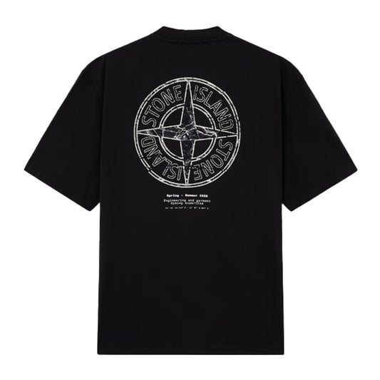 [Stone Island] Organic Cotton Jersey 'Stone' Print Garment Dyed T-ShirtT-ShirtStone IslandDPUS Designer OutletBlackS[Stone Island] Organic Cotton Jersey 'Stone' Print Garment Dyed T-Shirt