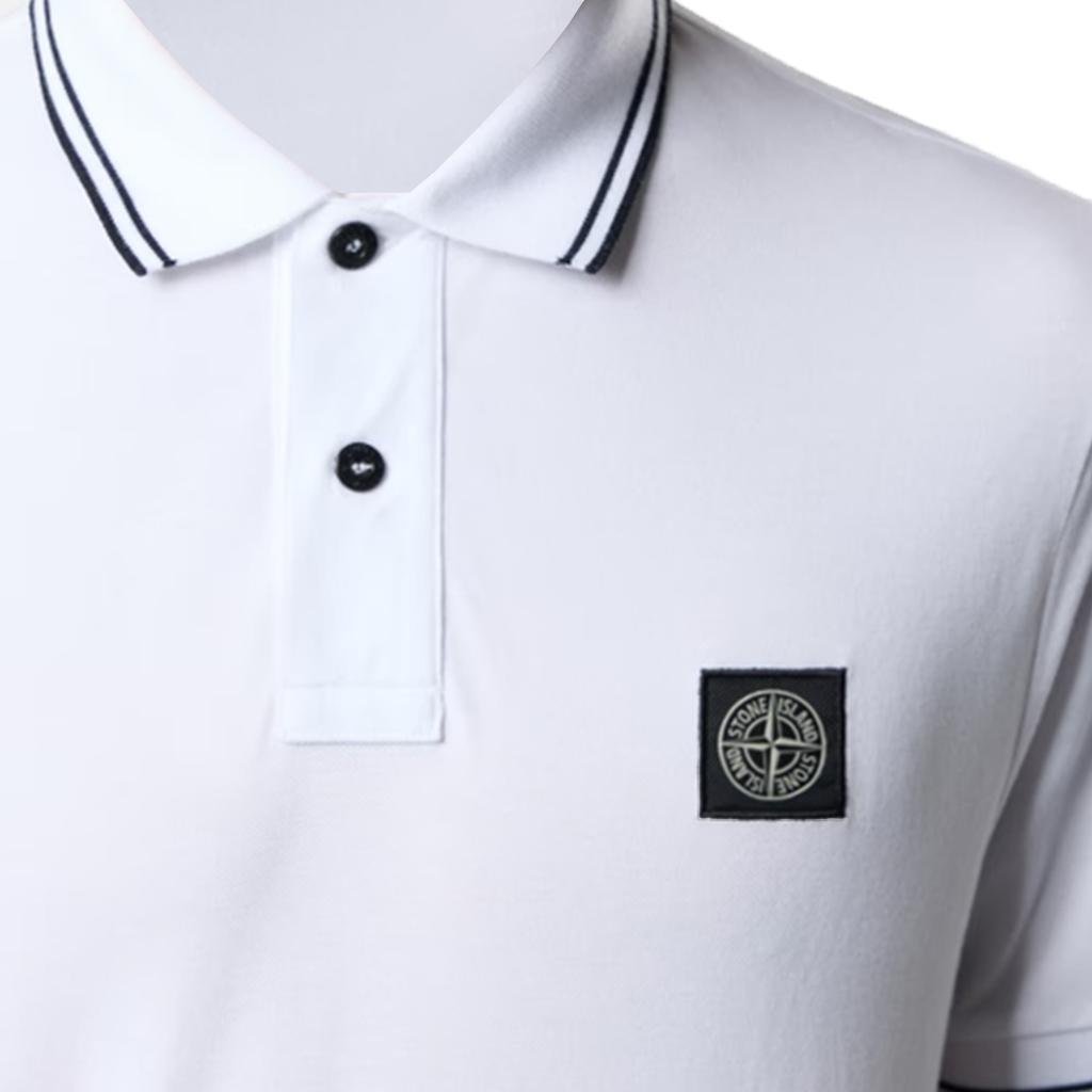 Stone Island Organic Cotton Piqué Short Sleeve PoloT-ShirtsStone IslandDPUS Designer Outlet015496870402Sky BlueSStone Island Organic Cotton Piqué Short Sleeve Polo