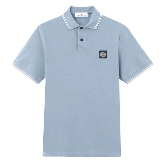 [Stone Island] Organic Cotton Piqué Short Sleeve PoloT-ShirtsStone IslandDPUS Designer OutletAvio BlueS[Stone Island] Organic Cotton Piqué Short Sleeve Polo