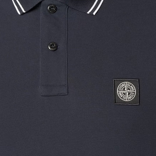 [Stone Island] Organic Cotton Piqué Short Sleeve PoloT-ShirtsStone IslandDPUS Designer OutletNavy BlueS[Stone Island] Organic Cotton Piqué Short Sleeve Polo