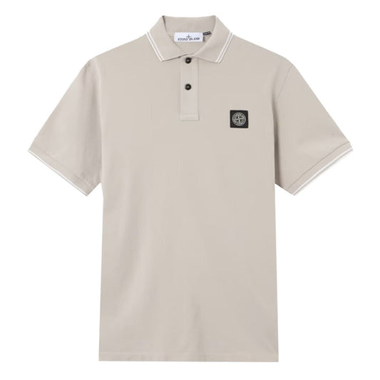 [Stone Island] Organic Cotton Piqué Short Sleeve PoloT-ShirtsStone IslandDPUS Designer OutletPearl GreyS[Stone Island] Organic Cotton Piqué Short Sleeve Polo