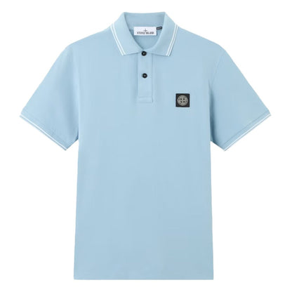 [Stone Island] Organic Cotton Piqué Short Sleeve PoloT-ShirtStone IslandDPUS Designer OutletDust BlueS[Stone Island] Organic Cotton Piqué Short Sleeve Polo