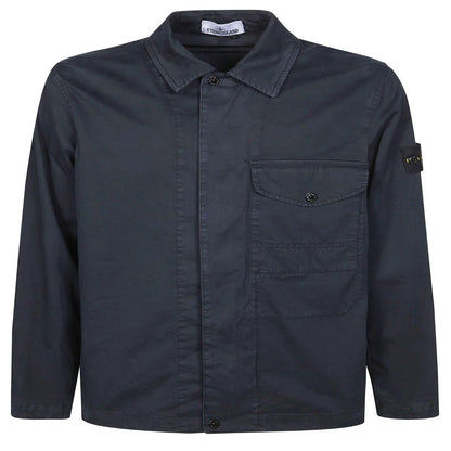 [Stone Island] Organic Cotton Stretch Broken Twill 'Old' Effect OvershirtOvershirtStone IslandDPUS Designer OutletNavy BlueS[Stone Island] Organic Cotton Stretch Broken Twill 'Old' Effect Overshirt