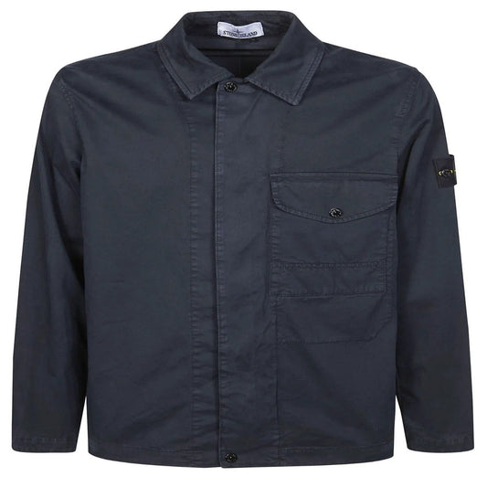 [Stone Island] Organic Cotton Stretch Broken Twill 'Old' Effect OvershirtOvershirtStone IslandDPUS Designer OutletNavy BlueS[Stone Island] Organic Cotton Stretch Broken Twill 'Old' Effect Overshirt